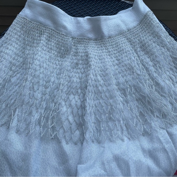 GEMY MAALOUF Shimmery Silver Short Skirt with Beaded Details Size 16/18 - Picture 8 of 13